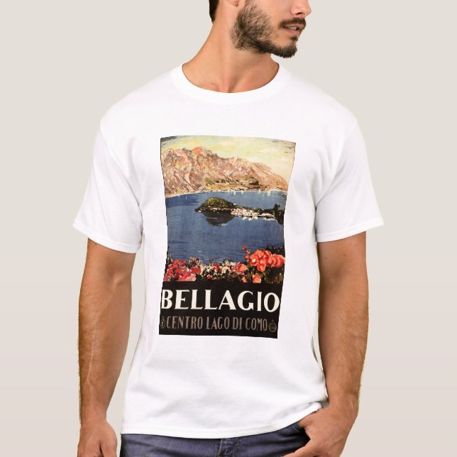 BELLAGIO Sjö Como ITALIEN Scenia Italiana Tourist  T Shirt (Framsida)