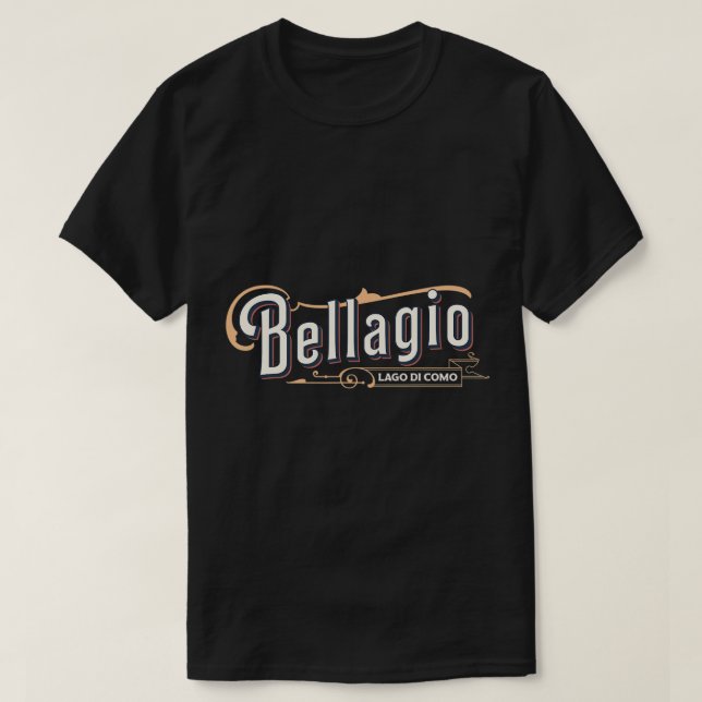 Bellagio Sjö Como Retro Stil T-Shirt (Design framsida)