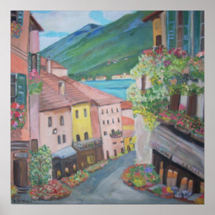 Bellagio town, italien poster
