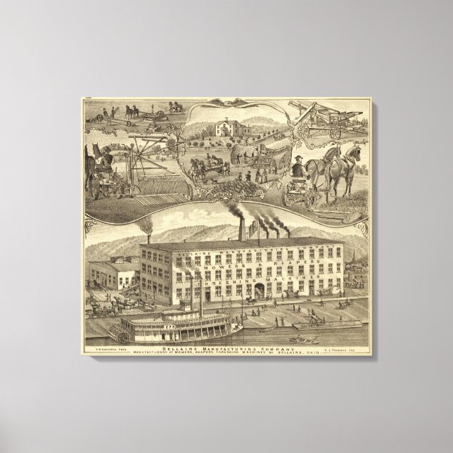 Bellaire Manufacturing Company Bellaire, Ohio Canvastryck (Framsida)