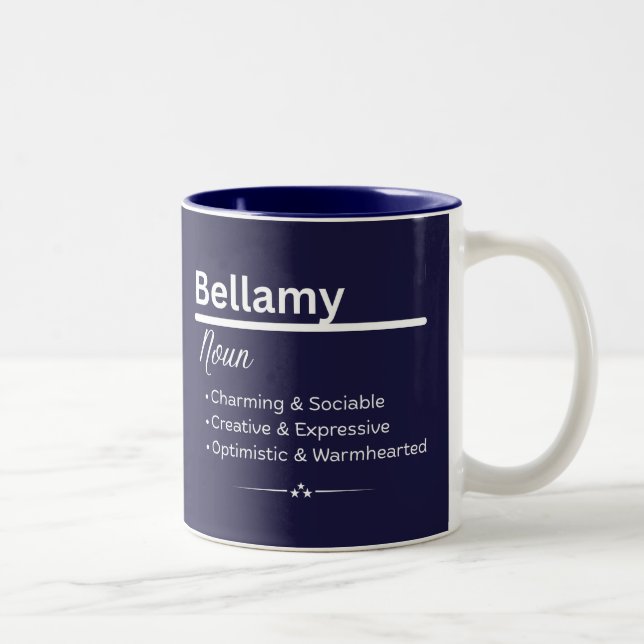 Bellamy Personlig Namn Kaffe Mugg (Höger)