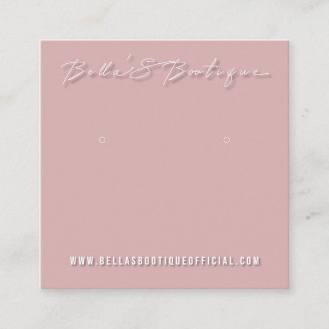 Bellas Boutique Earrings Visning Card Fyrkantigt Visitkort (Framsida)