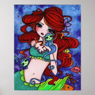 "Bellas havsapor" Fairy Sjöjungfru Fantasy Art Poster