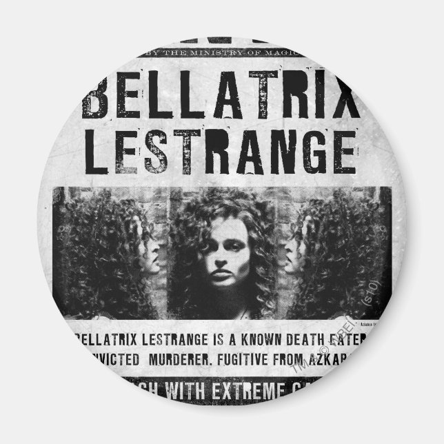 Bellatrix Leodd Wanted Poster Magnet (Framsidan)