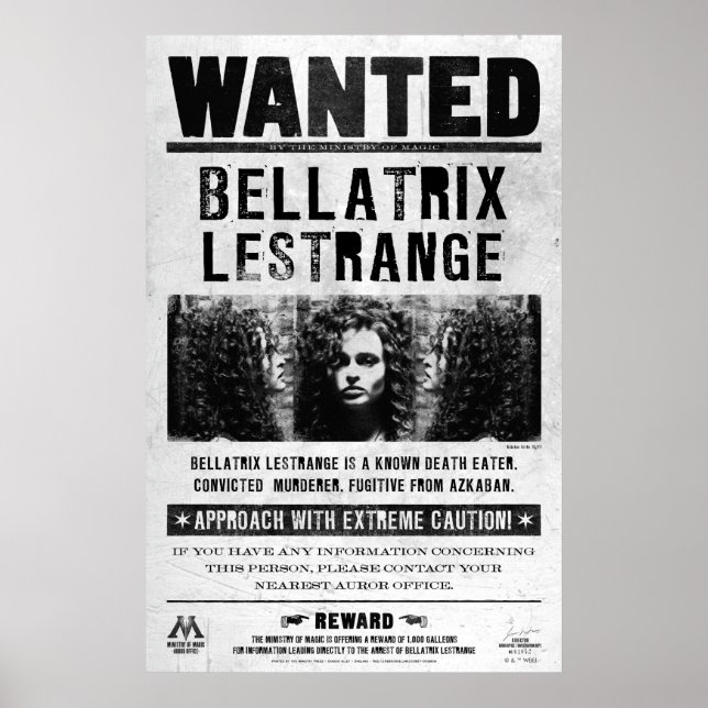 Bellatrix Lestrange önskad affisch (Framsidan)