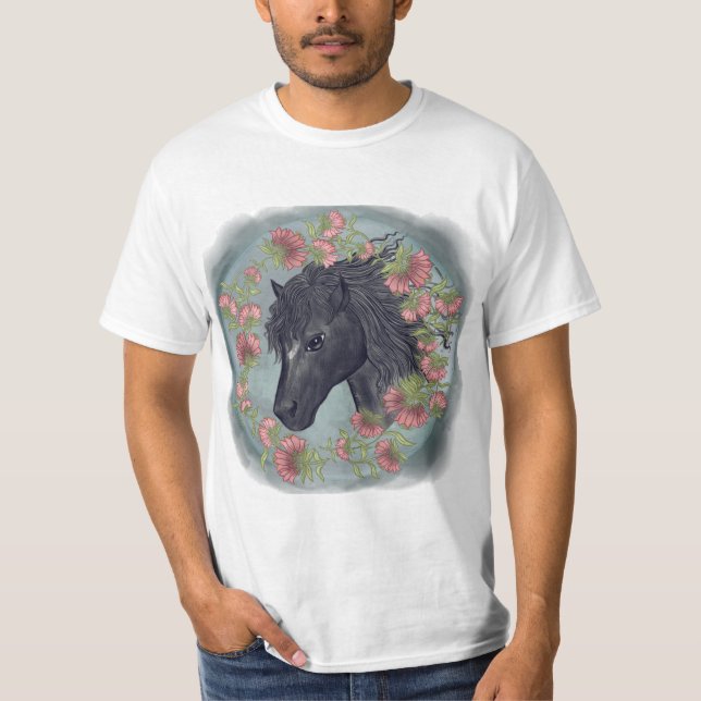 BellblommBlack Horse T-Shirt (Framsida)