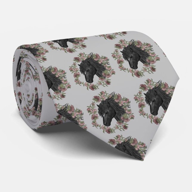 Bellblommor Black Horse tie Slips (Rullad)