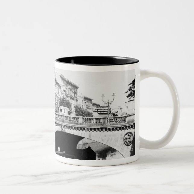 Belle-Alliansen överbryggar, Berlin, c.1910 Två-Tonad Mugg (Höger)