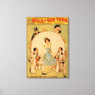 "Belle av New York" musikalisk Theatreaffisch Canvastryck