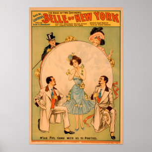 "Belle av New York" musikalisk Theatreaffisch Poster