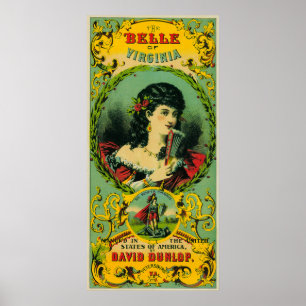 Belle av Virginia tobak LabelPetersburg, VA Poster