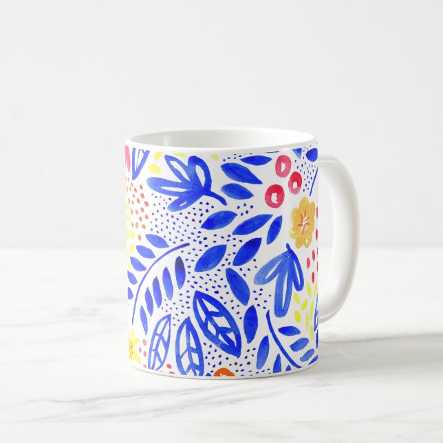 Belle Blommigt Watercolor Mugg (Framsida höger)