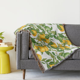 Belle couverture avec des citrons et des feuilles  filt