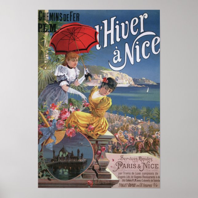 Belle Epoque Nice Winter-resa Poster (Framsidan)
