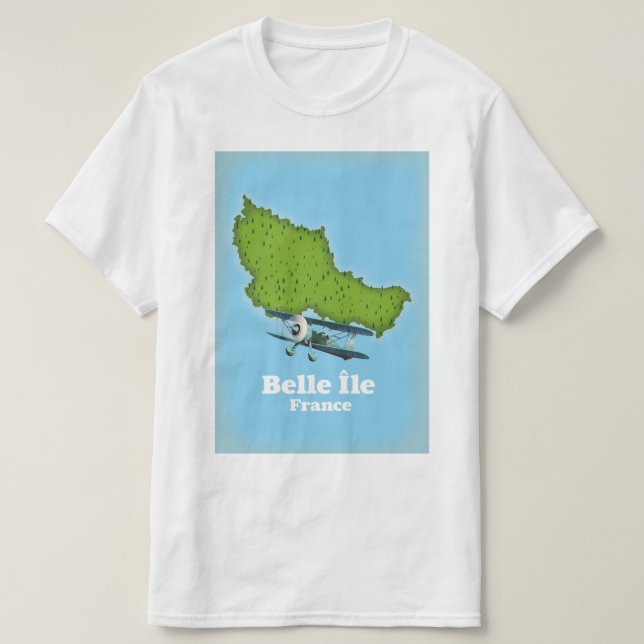 Belle Île Frankrike karta T Shirt (Design framsida)