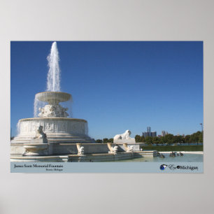 Belle Isle Fontän - Detroit, MI Poster