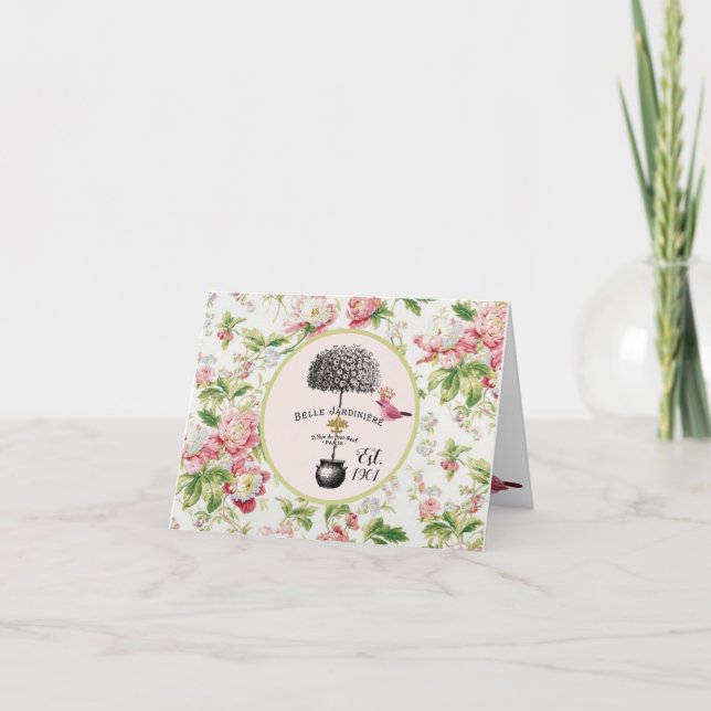 Belle Jardinière Fransk Inspired Note Card Tack Kort (Framsida)