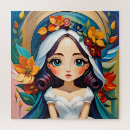 Belle mariée en peinture pussel