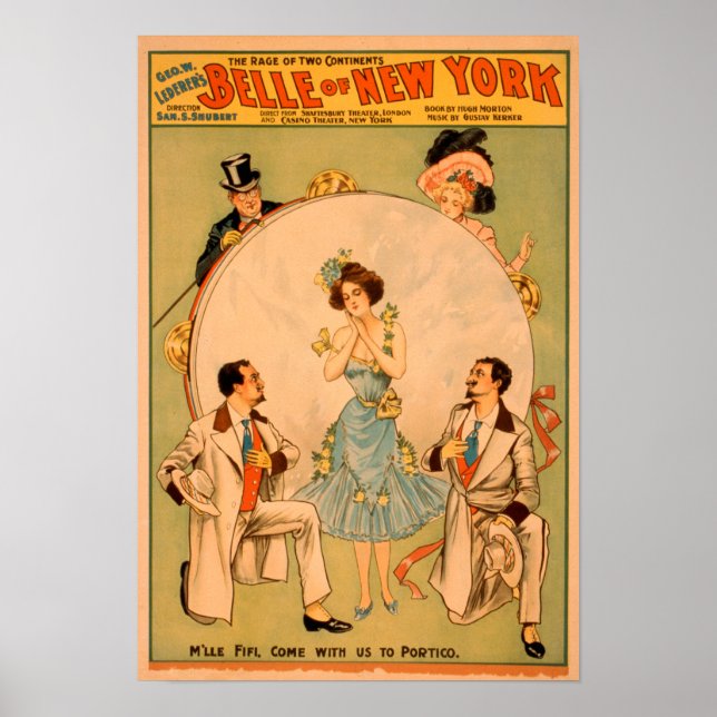 "Belle of New York" Musical Theater Poster (Framsidan)