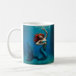 Belle sirène aux cheveux auburn kaffemugg