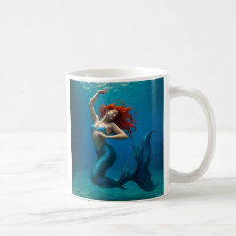 Belle sirène aux cheveux auburn kaffemugg