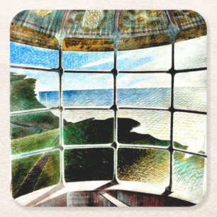 Belle Tout Lighthouse Beachy Head Underlägg Papper Kvadrat
