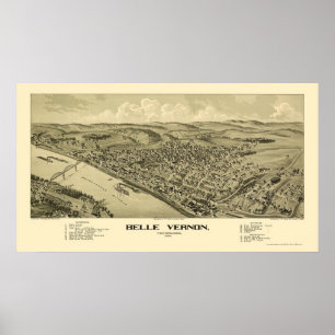 Belle Vernon, panorama- karta för PA - 1902 Poster