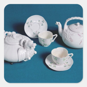 Belleek-teservice Fyrkantigt Klistermärke