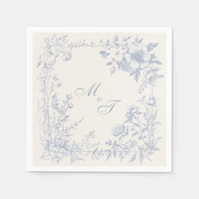 Bellefontaine — French Blue Wedding Napkins Pappersservett (Framsidan)