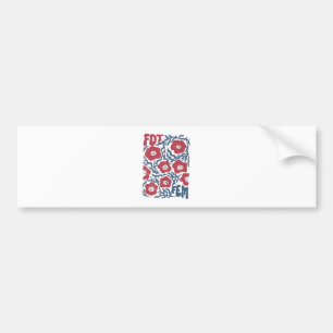 Bellelement Boho Stil Blommigt FDT Anti-Trump Bildekal