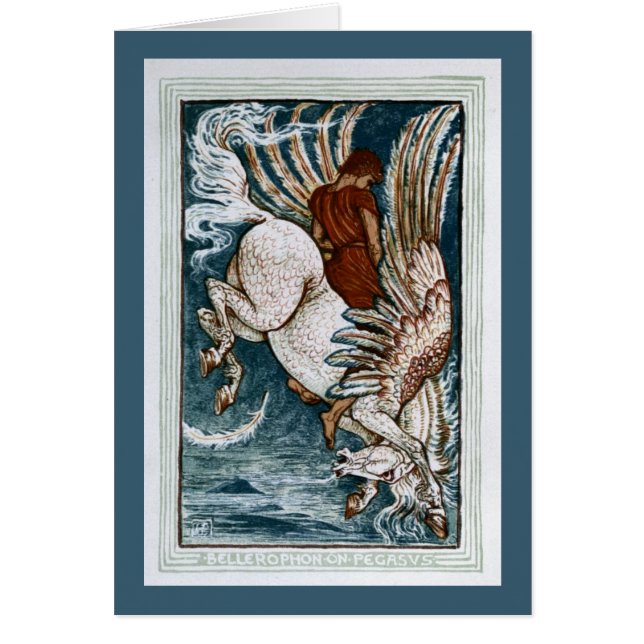 Bellerophon på Pegasus Hälsningskort (Framsidan)