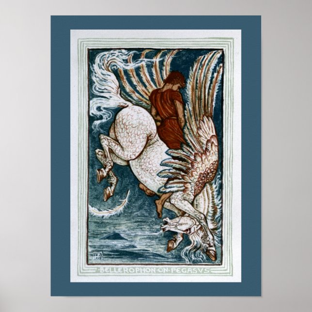 Bellerophon på Pegasus Poster (Framsidan)