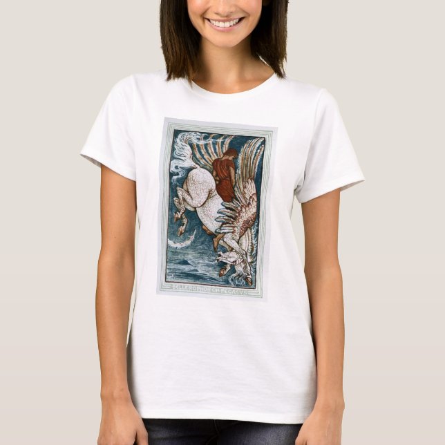 Bellerophon på Pegasus T Shirt (Framsida)