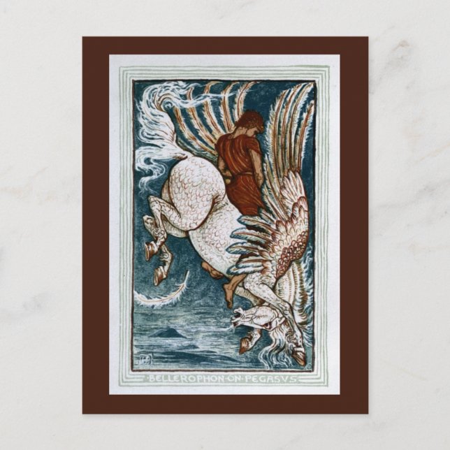 Bellerophon på Pegasus Vykort (Framsida)