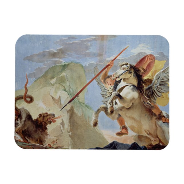 Bellerophon, rider Pegasus och slumrar Chimera. Magnet (Horisontell)