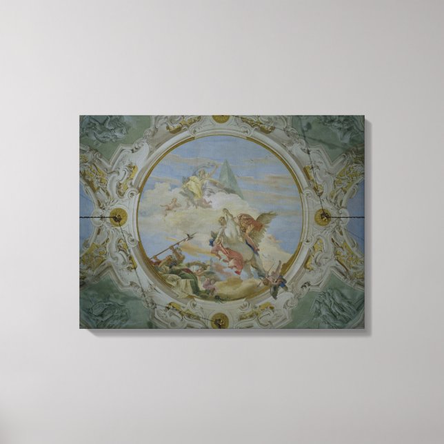 Bellerophon Riding Pegasus, c.1746-47 (fresco) Canvastryck (Framsida)