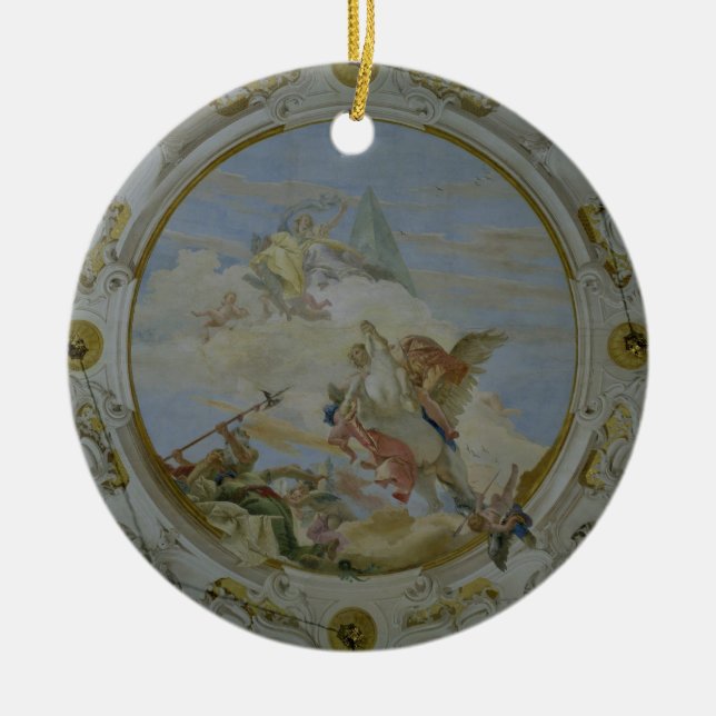 Bellerophon som rider Pegasus, c.1746-47 Julgransprydnad Keramik (Framsidan)