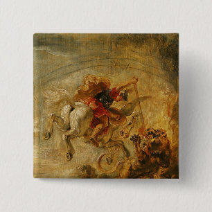 Bellerophon som rider Pegasus som slåss chimären Knapp