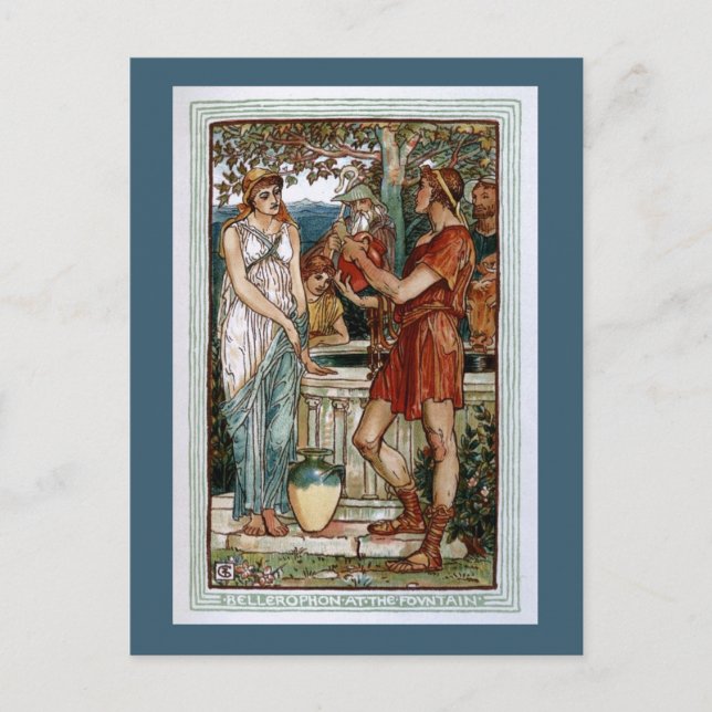 Bellerophon vid Fontän Vykort (Framsida)