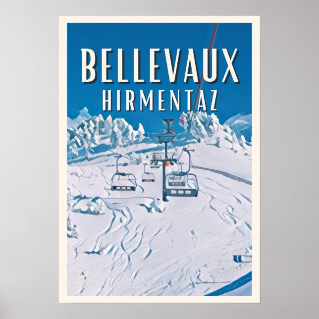 Bellevaux Hirmentaz Station de ski Poster (Framsidan)