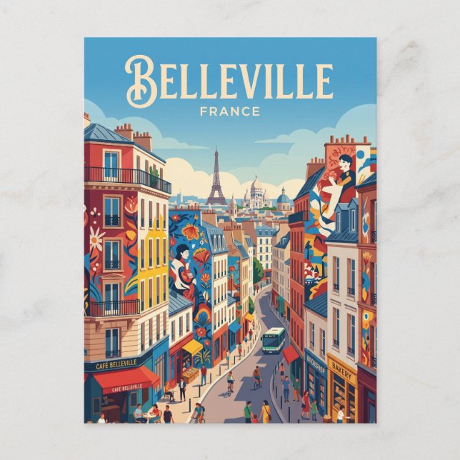 Belleville Frankrike Vykort (Framsida)