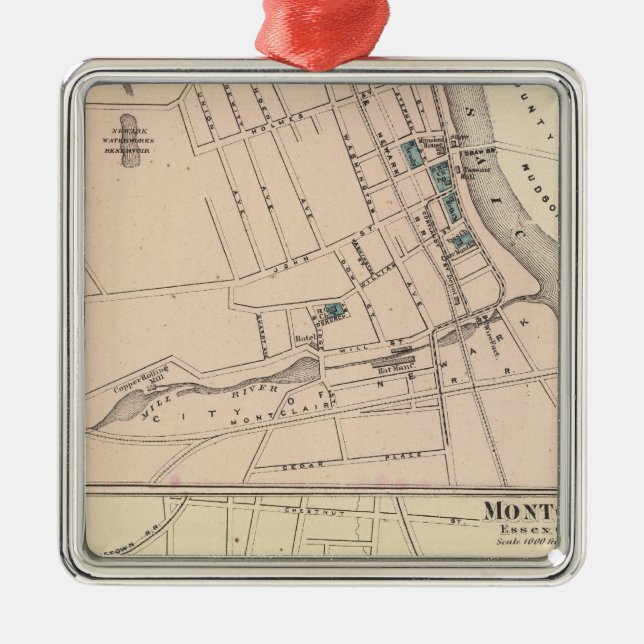 Belleville Montclair, NJ Julgransprydnad Metall (Framsidan)