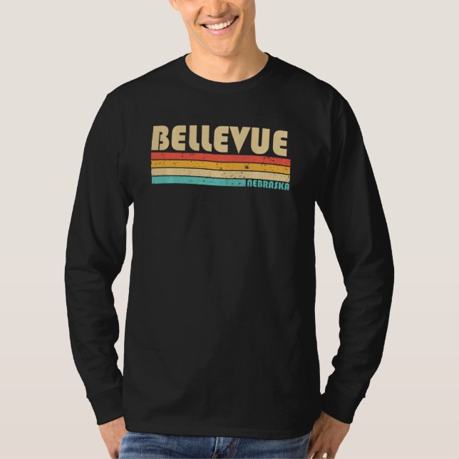 Bellevue Ne Nebraska Funny City Home Roots Retro 7 T Shirt (Framsida)