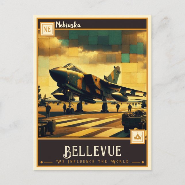 Bellevue, Nebraska | VINTAGE Vykort (Framsida)