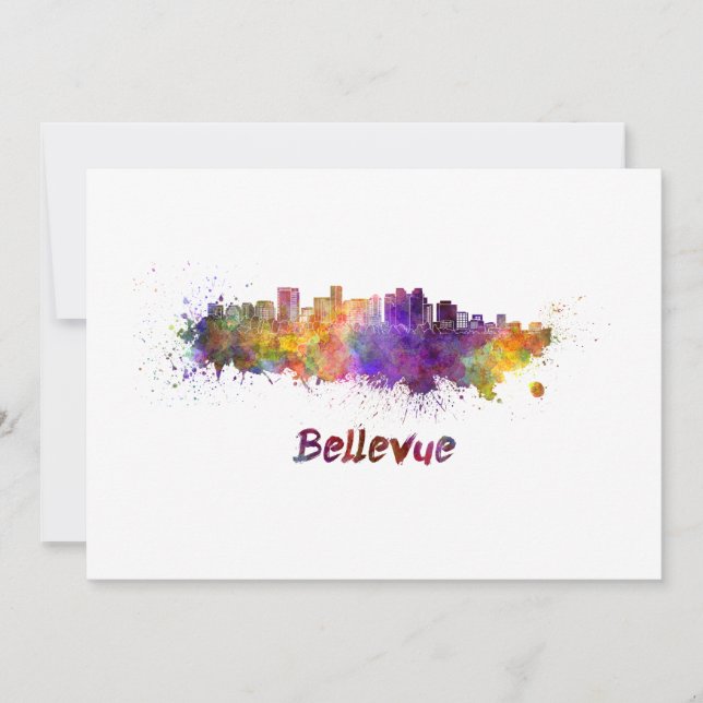 Bellevue skyline in watercolor (Framsida)