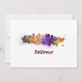 Bellevue skyline in watercolor