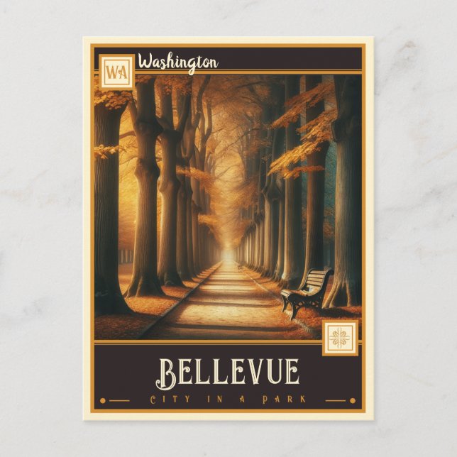 Bellevue, Washington| Gammalt vykort (Framsida)