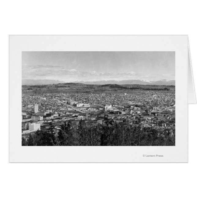 Bellingham, WA Town View från Sehome Backe 2 Hälsningskort (Framsidan Horizontal)