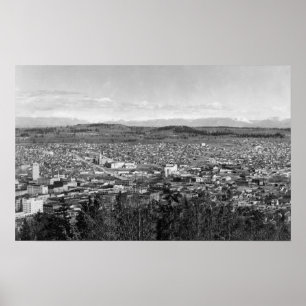 Bellingham, WA Town View från Sehome Backe 2 Poster