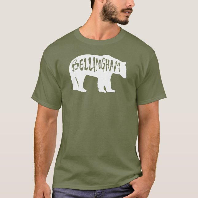 Bellingham Washington Bear T Shirt (Framsida)